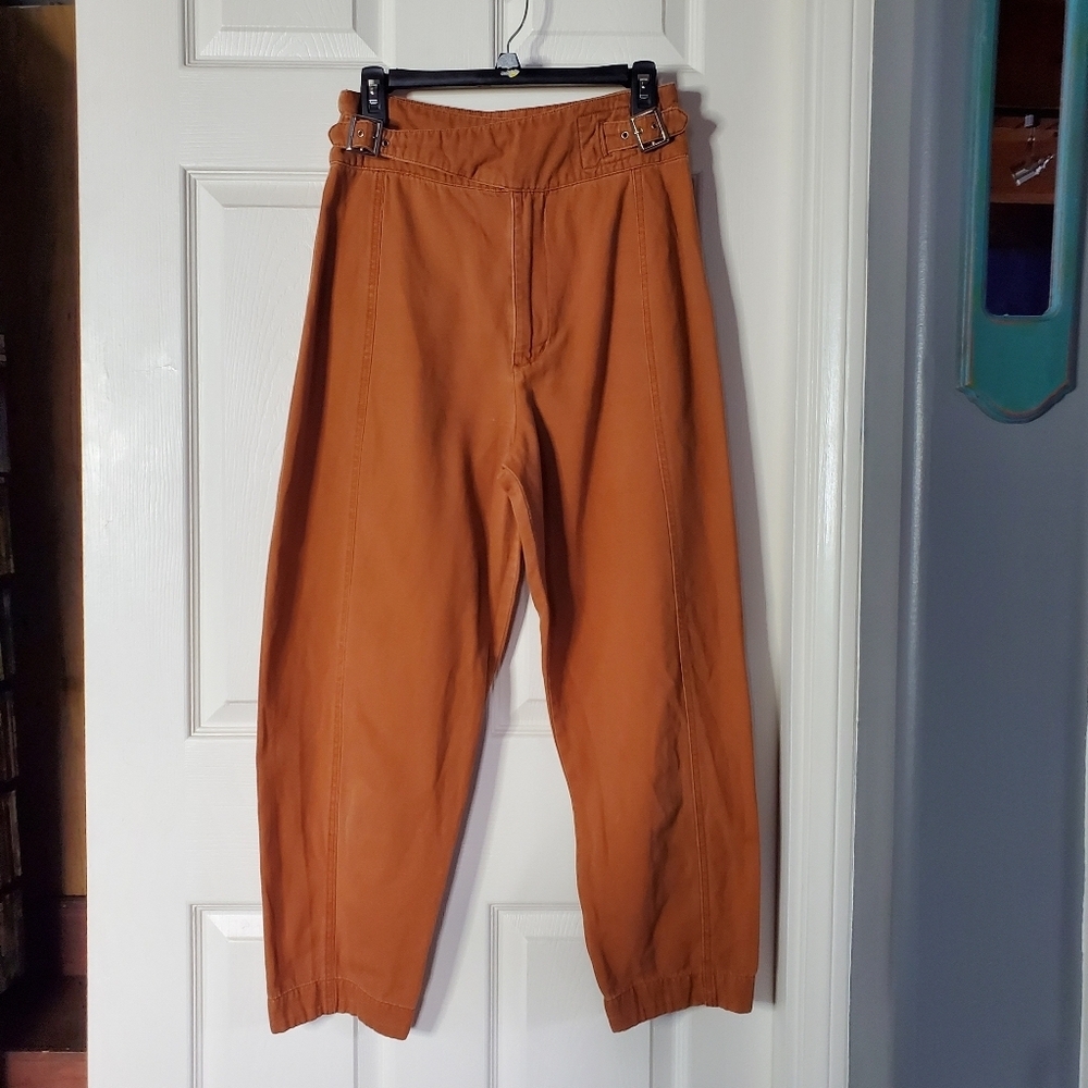 Urban Outfitters Baggy Pants Brownish Red Cross Buckle Ankle High-rise Sze 6 Y2K